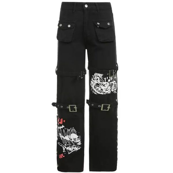 Gothic Leg Buckle Pants